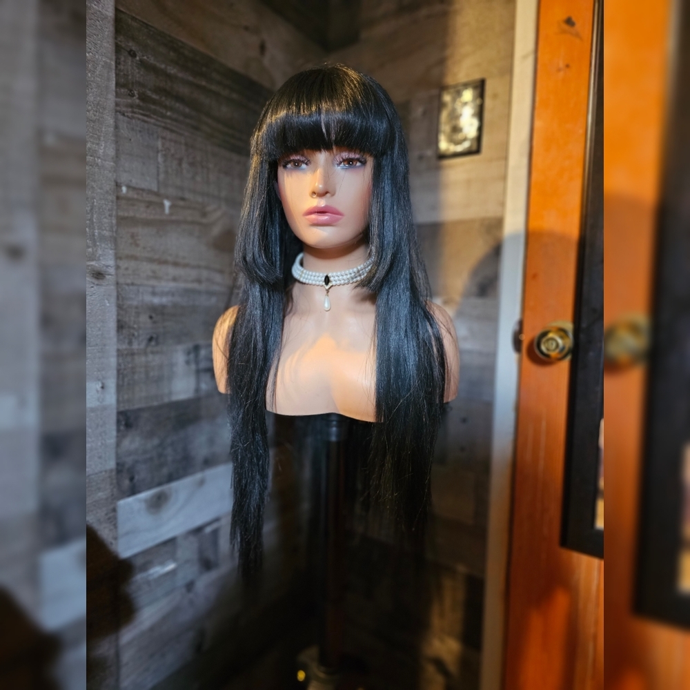 Human Hair Blend Wig